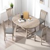 5-Piece Round Extendable Dining Table Set with 4 Chairs, Solid Wood Frame, Adjustable Table for 4, for Kitchen or Dining Room - 3 of 4