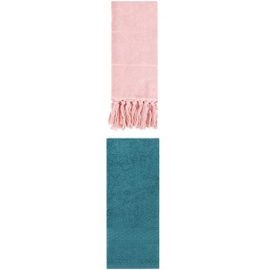 REGALWOVEN 2 Packs Solid Textured and Tassels Soft Absorbent Decorative Hand Towel - 1 of 4