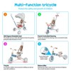 7 in 1 Foldable Baby Tricycle,Tricycle Stroller with Adjustable Removable Canopy - image 2 of 4