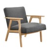 NicBex 1pc Accent Chair with Solid Rubberwood Frame Lounge Chair Reading Chair Comfy Chair Home Furniture for Living Room, Dark Gray,Natural - 2 of 4