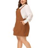 Agnes Orinda Women Plus Size Casual Overall Dress Strap Button Front Suspender Skirt - 2 of 4