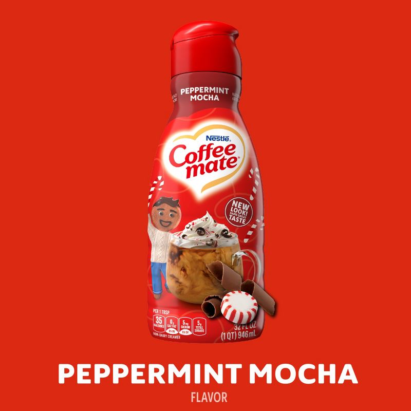 Coffee mate Peppermint Mocha Coffee Creamer - 32 fl oz (1qt), 3 of 18