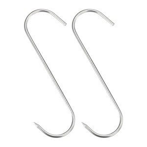 Unique Bargains Chicken Fish Beef Meat Hanging Drying Smoking Processing Stainless Steel S-Hook 2 Pcs - 1 of 3