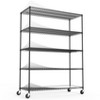 NicBex 82.00" 5-Tier Bookshelf with Wheels & Shelf Liners Bookcases for Living Room Home Office - 2 of 4