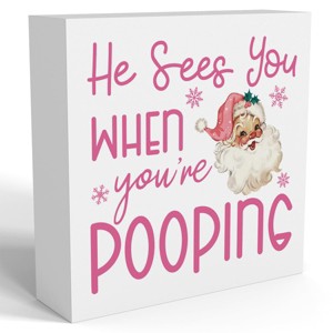 Funny Christmas Bathroom Decor, Pink Christmas Decoration, Funny Gift Decorations for Bathroom - 1 of 4