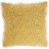 HomeRoots 22" Yellow Cotton Throw Pillow With Fringe - 4 of 4