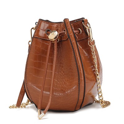 MKF Collection Cassidy Crocodile Embossed Vegan Leather Women’s Hobo Bucket Bag by Mia K