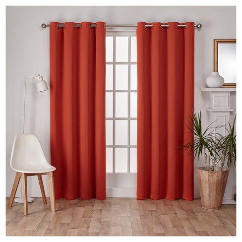 Set of 2 Sateen Twill Weave Insulated Blackout Grommet Top Window Curtain Panels - Exclusive Home - image 1 of 4