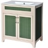 NicBex 24"/30" Bathroom Vanity with Ceramic Sink,Wooden Bathroom Cabinet with 2 Drawers/Adjustable Shelf,Freestanding Storage Cabinet,Beige,Green - 2 of 4