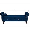 63" Velvet Entryway Bench with Storage, Rolled Arm Tufted Ottoman with Crystal Buttons for Living Room, Bedroom or End of Bed – Cuddlewood - 4 of 4