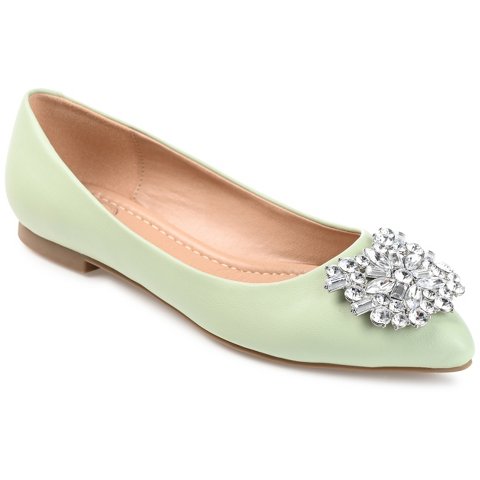 Обувь Journee Collection Women's Renzo Slip On Pointed Toe Ballet Flats Green 7.5