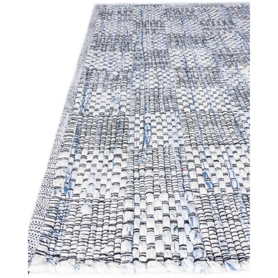 Handmade Ivory Cotton 8' x 10' Geometric Braided Rug
