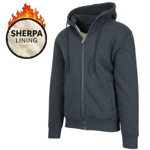 Blu Rock Men's Heavyweight Hoodie With Faux Shearling Lining - 1 of 3