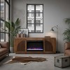 65" Veneer Fireplace TV Stand with Two Doors, Two Shelves, Electric Fireplace Insert, Cable Management, and Remote Control for Living Room - 4 of 4