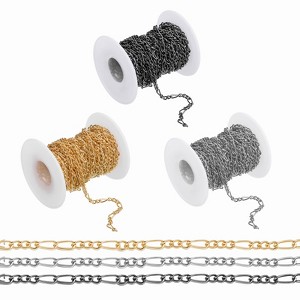 Unique Bargains Aluminum Craft Supply Jewelry Making Twisted Link Chain Rolls 16.4ft 3 Pcs - 1 of 4