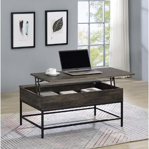 MDF Coffee Table with Lift Top, Beveled Edge, and Storage Compartment for Living Room or Family Spaces - 1 of 4
