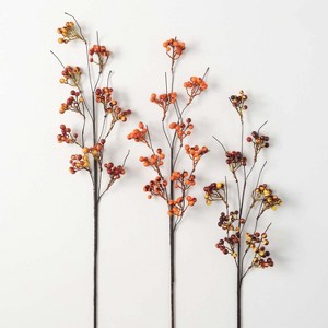 Artificial Fall Berry Stem Multicolor 29.5"H  Set of 3 - 1 of 2