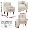 Kumasinova Modern Accent Chair with Waist Pillow, Upholstered Arm Chairs with Tapered Wooden Legs, Reading Chair for Living Room, Bedroom, Office - 4 of 4