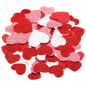 Unique Bargains Colorful Heart Self-Adhesive Glitters Home Decor Card DIY Foam Stickers - 1 of 4