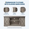 Farmhouse TV Stand for TV Up to 65 Inches, Rustic Entertainment Center with Sliding Barn Doors, Wood Storage Cabinets and Adjustable Shelf - 4 of 4