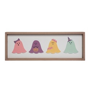 Transpac MDF Framed Epoxy Ghost Wall Art Multicolor Halloween Decoration for Indoor Use Perfect for Gifts and Spooky Decor - 1 of 4