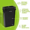 Alpine Industries Polypropylene Trash Can with Drop-Slot Lid  23 Gallon Black 2/Pack - 2 of 4