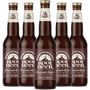 Henry Weinhard's Root Beer 5 Pack | 12oz Glass Bottles | Classic American Flavor | Premium Craft Soda - 1 of 1