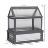 Aghana Digitals Gray Raised Garden Bed & Cold Frame Greenhouse Kit, 35.5"x22.5"x38.25", Fir Wood & - 2 of 4
