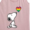 Women's - Peanuts - Snoopy Rainbow Heart Graphic Racerback Tank - 2 of 4