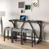 NicBex 4-Piece Bar Table Set for 3 Industrial Breakfast Table with Power Outlet and 3 Upholstered Bar Stools for Living Room - 2 of 4