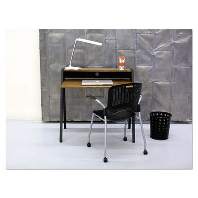 Black Steel 6 Gallon Contemporary Trash Can