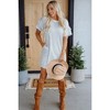 Amaryllis Women’s Relaxed Fit Striped Knit T-Shirt Dress with Cuffed Short Sleeves and Side Pockets - 4 of 4
