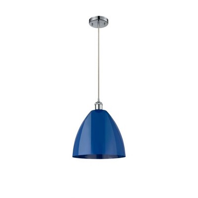 Plymouth Dome - 1 Light Cord Hung Mini Pendant In Industrial Style-14.75 Inches Tall and 12 Inches Wide
