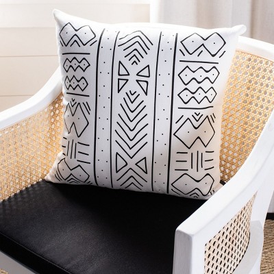 Kerra 18" Black and White Cotton Throw Pillow