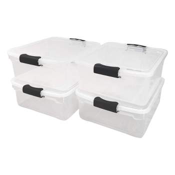 Adumly Set of 12PCS 144 Quart Home Clear Plastic Latch Stack Tubs Storage  Box Container