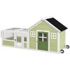 PawHut Rabbit Hutch, Outdoor Guinea Pig Cage with Asphalt Roof, Handle, Wheels, 64 Inch Wooden Bunny Cage for Small Animals, Multicolor - 4 of 4