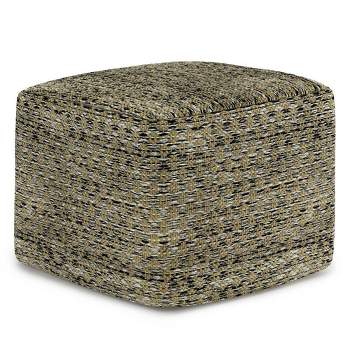 Tabitha Square Woven PET Polyester Pouf - WyndenHall