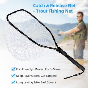 Aluminum Foldable Silicone Scoop Net, Lightweight, Portable, Compact, Collapsible, Outdoor Fishing Net - 1 of 4