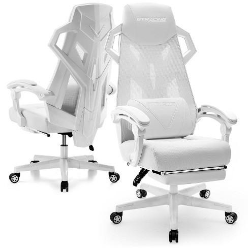 Gtracing Gaming Chair Mesh Computer Chair Ergonomic Recliner With Footrest White Target