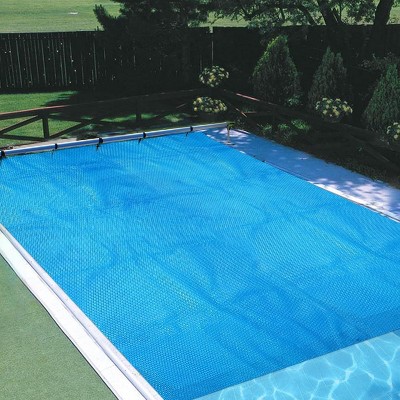 Solar Pool Cover, 12Mil Heavy-Duty Rectangle Solar Blanket for Inground & Above-Ground Pools, Blue