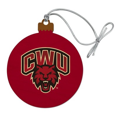 Central Washington University Primary Logo Wood Christmas Tree Holiday Ornament