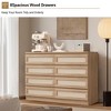 COZONY Rattan Dresser for Bedroom, 8-Drawer Double Dresser with Smooth Metal Slides, Modern Wood Chest of Drawers for Closet Living Room Hallway - 4 of 4