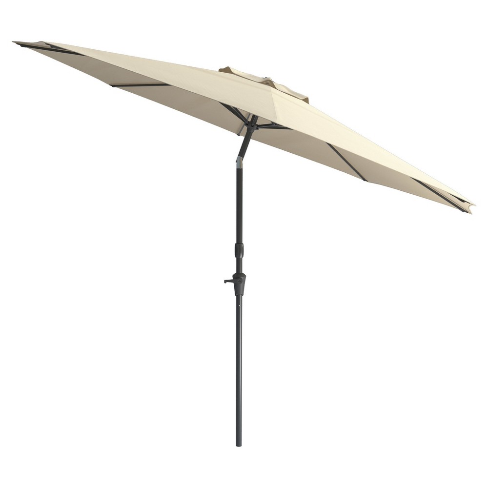 Photos - Parasol CorLiving 10' x 10' Wind Resistant Tilting Patio Umbrella Warm White  