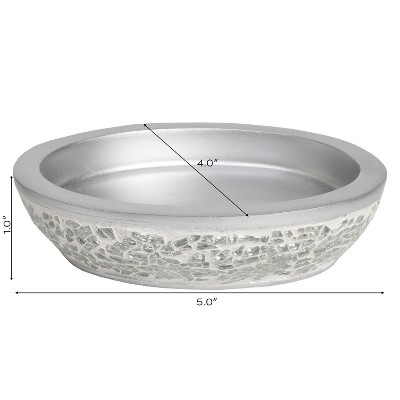 Hollywood Glam Silver Resin Circular Soap Plate