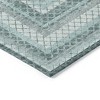 Teal Blue And Ivory Geometric Washable Indoor Outdoor Area Rug - 4 of 4