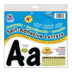 Pacon® Self-Adhesive Letters, Black, Cheery Font, 4", 154 Characters - 1 of 2
