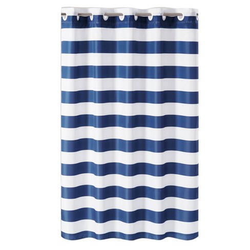 Cabana Stripe Shower Curtain With Liner Blue/white - Hookless : Target