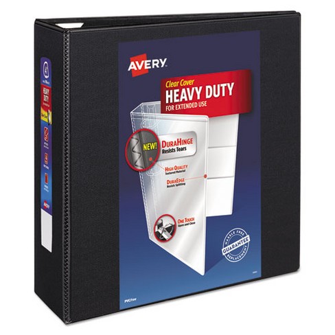 Avery Heavy-Duty View Binder with DuraHinge and Locking One Touch EZD Rings, 3 Rings, 4" Capacity, 11 x 8.5, Black - image 1 of 4