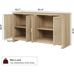 Buffet with 4-door shelf storage cabinet for dining room, kitchen, living room - 1 of 4