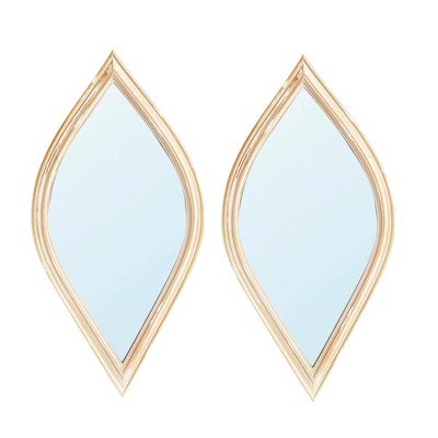 FURNIinspire Decorative Wall Mirrors Diamond Shaped Accent Mirror Set for Modern Farmhouse Decor, Gold, 0.6"*13"*0.7"